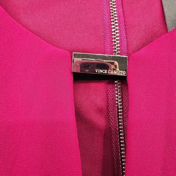 Vince Camuto Women's Cape Layered Back Keyhole Sleeveless Babydoll Dress Pink - Picture 8 of 14